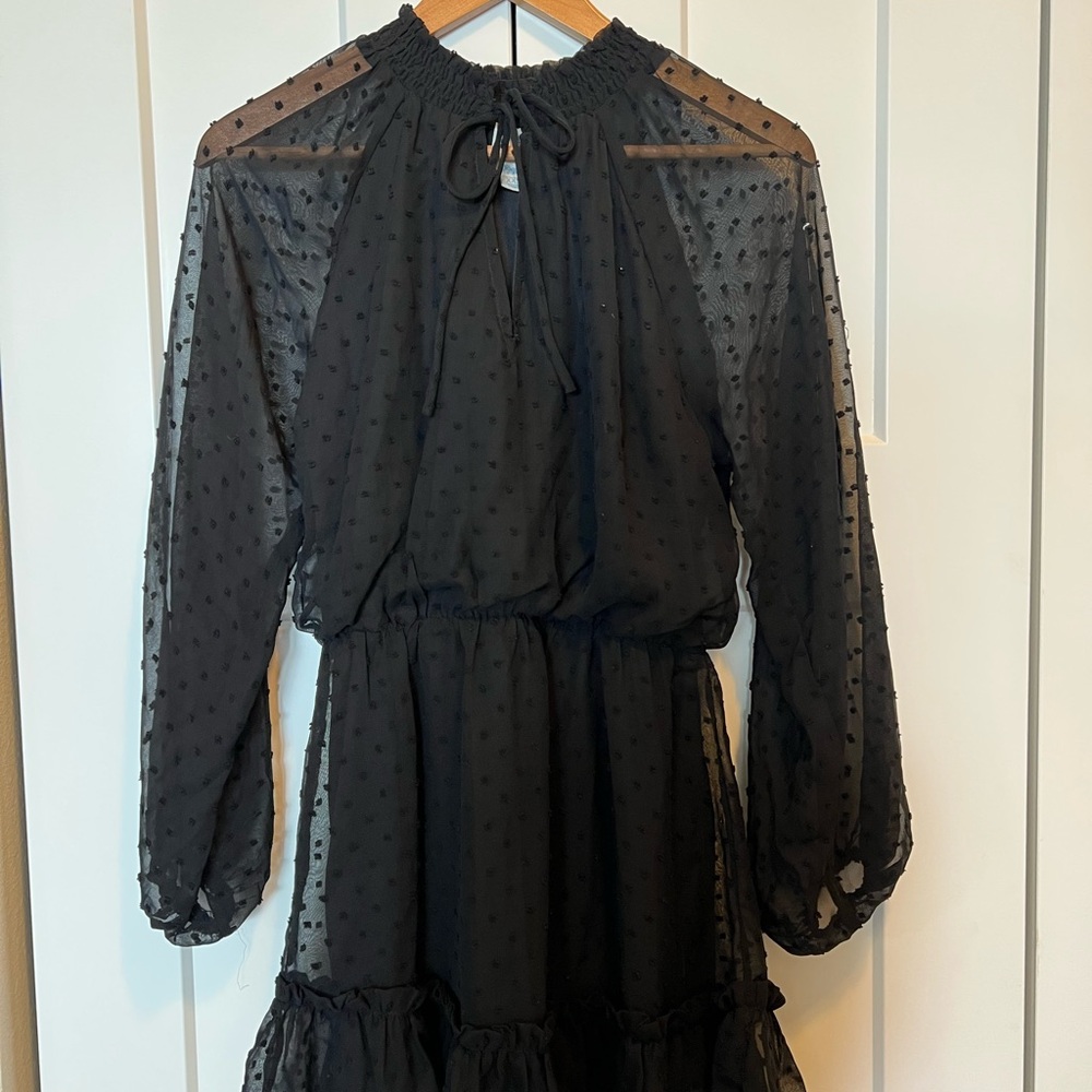Blue Rain Black Long Sleeve Dress
